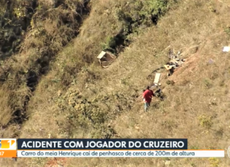 Fotbalistul brazilian Henrique Pacheco Lima s-a prăbușit cu mașina, într-o râpă adâncă de peste 200 de metri!