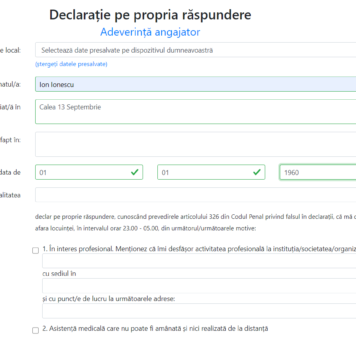 STS a publicat declarațiile necesare la deplasarea pe timp de noapte, în varianta pentru telefon