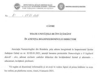 Numerologia, promovată de ISJ Galați pentru a (re)face legătura cu elevii