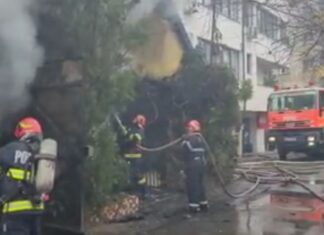 Incendiu puternic în Sectorul 4 al Capitalei (VIDEO)