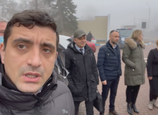 George Simion protestează în vama Leușeni, în Moldova
