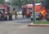 EXCLUSIV – O mașină a luat foc din mers în Berceni