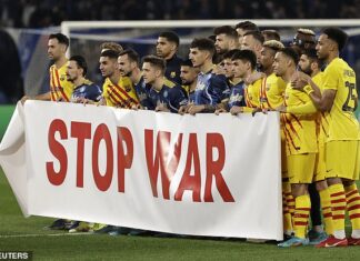 FC Barcelona condamnă invazia rusească. Ce mesaj au afișat jucătorii înaintea meciului