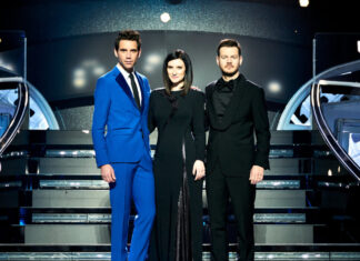 Laura Pausini și Mika, doi dintre cei trei prezentatori ai Eurovision 2022