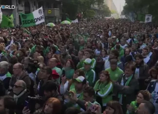 Proteste în Argentina pentru înființarea venitului universal Protest Argentina