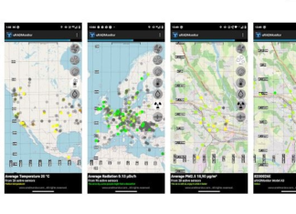 Calitatea aerului, măsurată cu ajutorul unei aplicații telefonice mobile Calitate aer