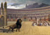 Ce mâncau spectatorii de la Colosseum în timp ce priveau luptele dintre gladiatori? Foto: Wikipedia/The Christian Martyrs' Last Prayer, by Jean-Léon Gérôme