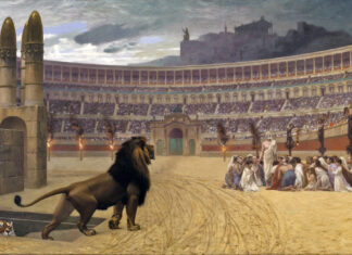 Ce mâncau spectatorii de la Colosseum în timp ce priveau luptele dintre gladiatori? Foto: Wikipedia/The Christian Martyrs' Last Prayer, by Jean-Léon Gérôme