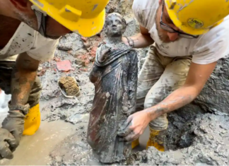 Statui de bronz din Roma Antică, descoperite în nămolul apelor termale din Toscana Statui de bronz