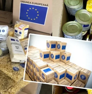 Coadă la Galați pentru primirea ajutoarelor alimentare din partea Uniunii Europene Ajutoare alimentare