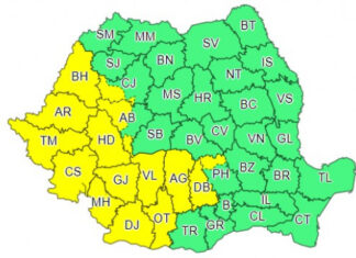 Cod galben de furtuni, vijelii și grindină pentru 15 județe Cod Galben