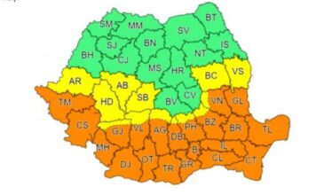 Alertă de ploi și vijelii în județele din sudul țării