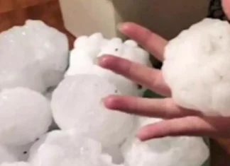 Grindină cu dimensiuni de 19 cm, căzută în Italia Grjndina