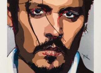 Autoportretul actorului Johnny Depp, scos la vânzare pentru 1.950 de dolari Autoportret Johnny Depp